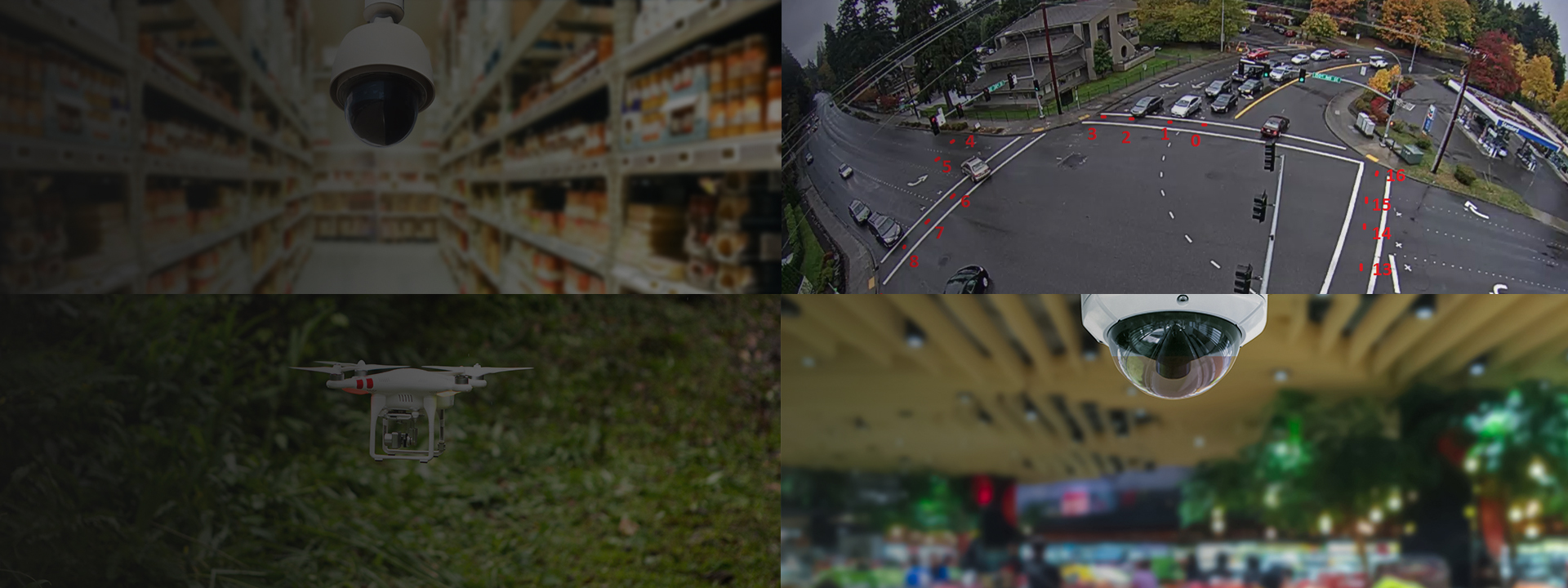 Group of four Live Video Analytics images