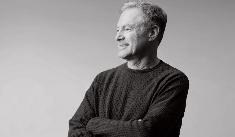 Eric Horvitz - black and white podcast photo
