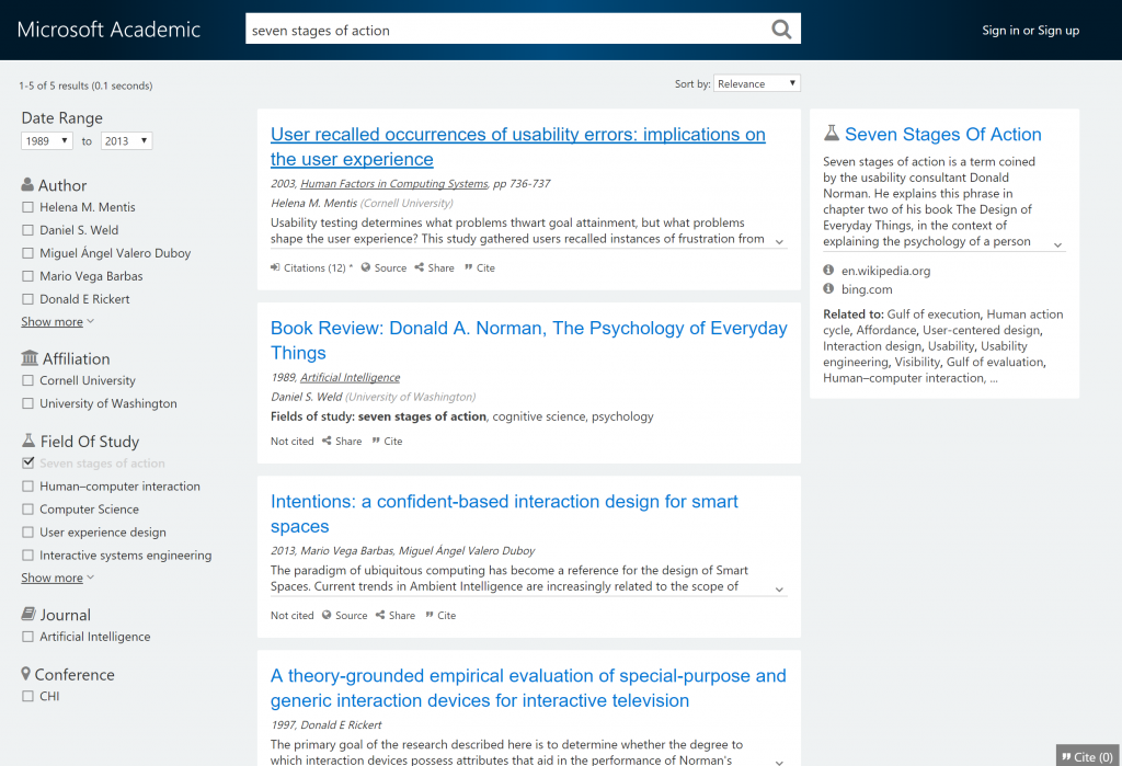 search results for 7 stages of action
