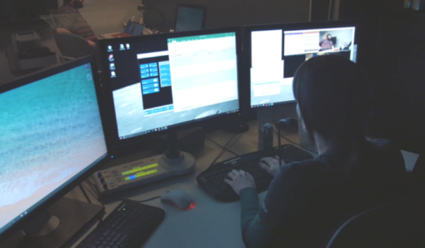 a desktop computer monitor sitting on top of a desk