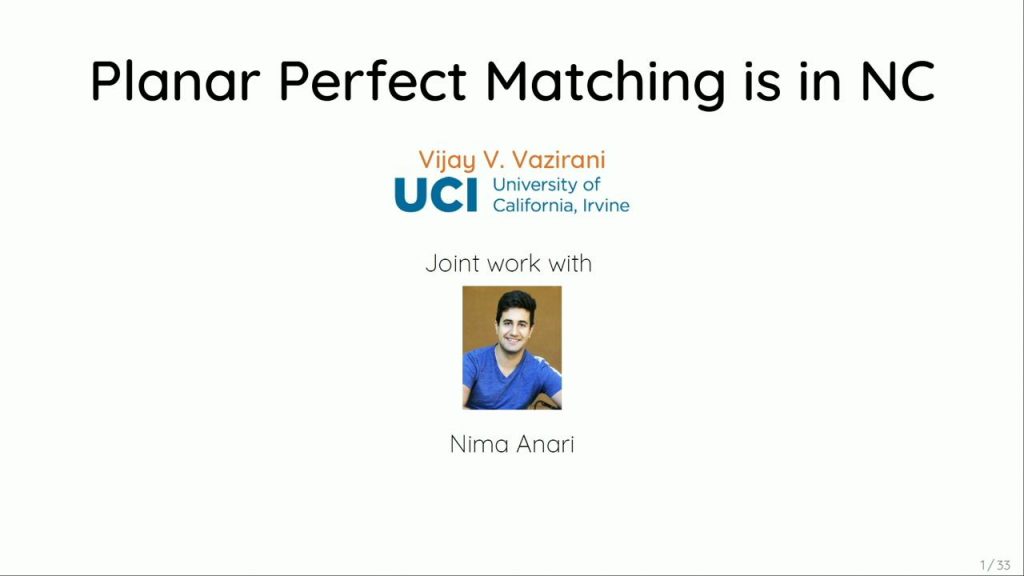 planar perfect matching is in NC