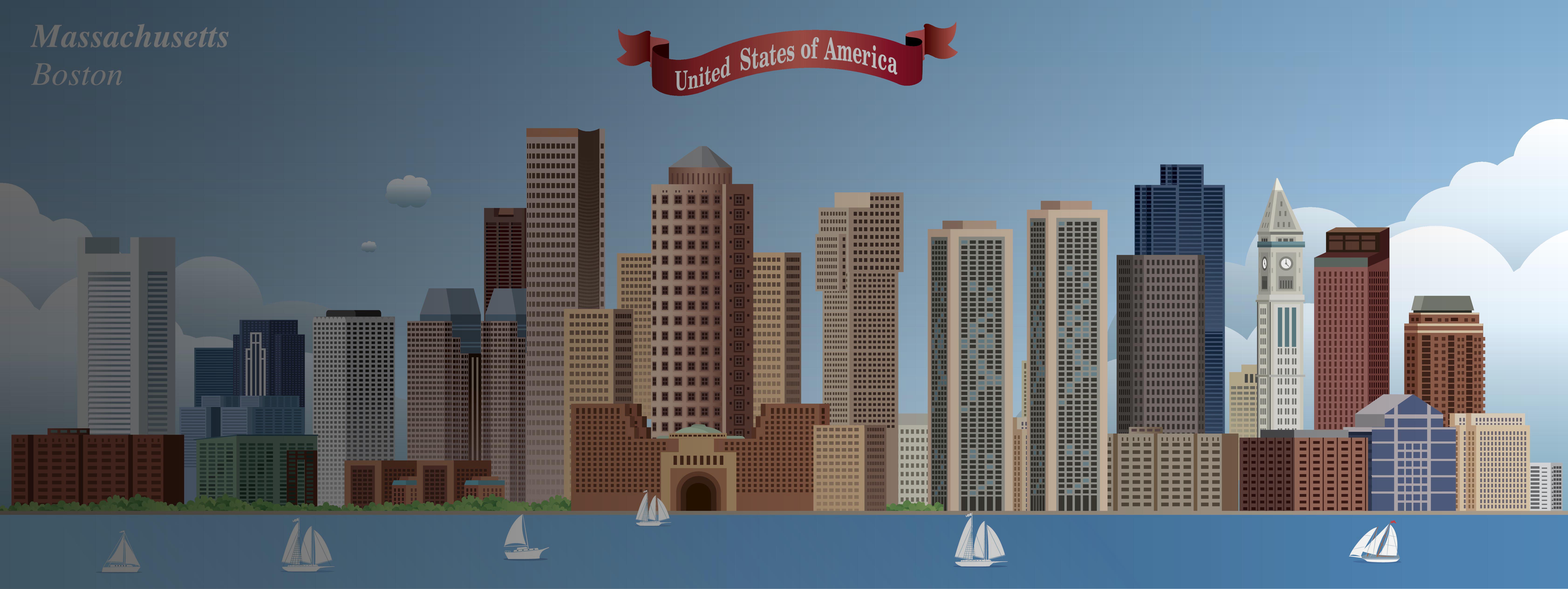 Vector Boston Skyline