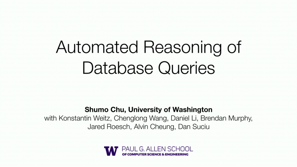 Automated Reasoning of Database Queries