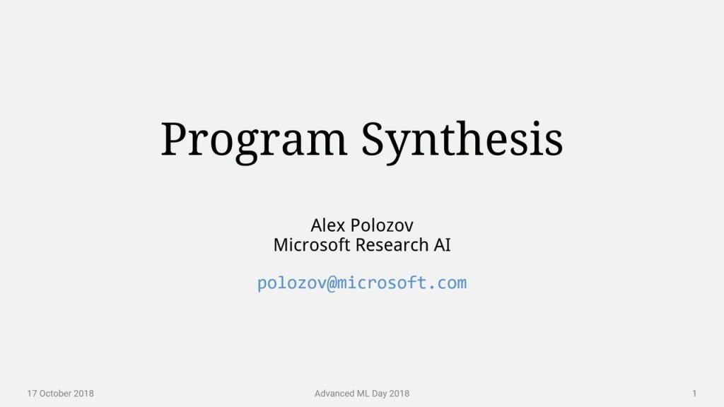 Neural Program Synthesis