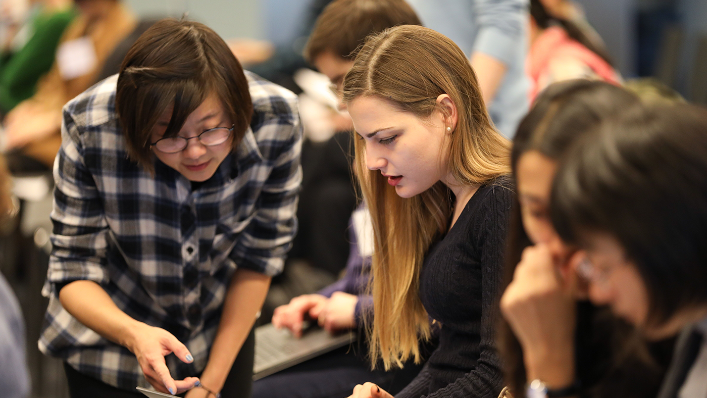 Datathon participants at the Microsoft New England Research and Development center. Photo Credit: Dana Quigley
