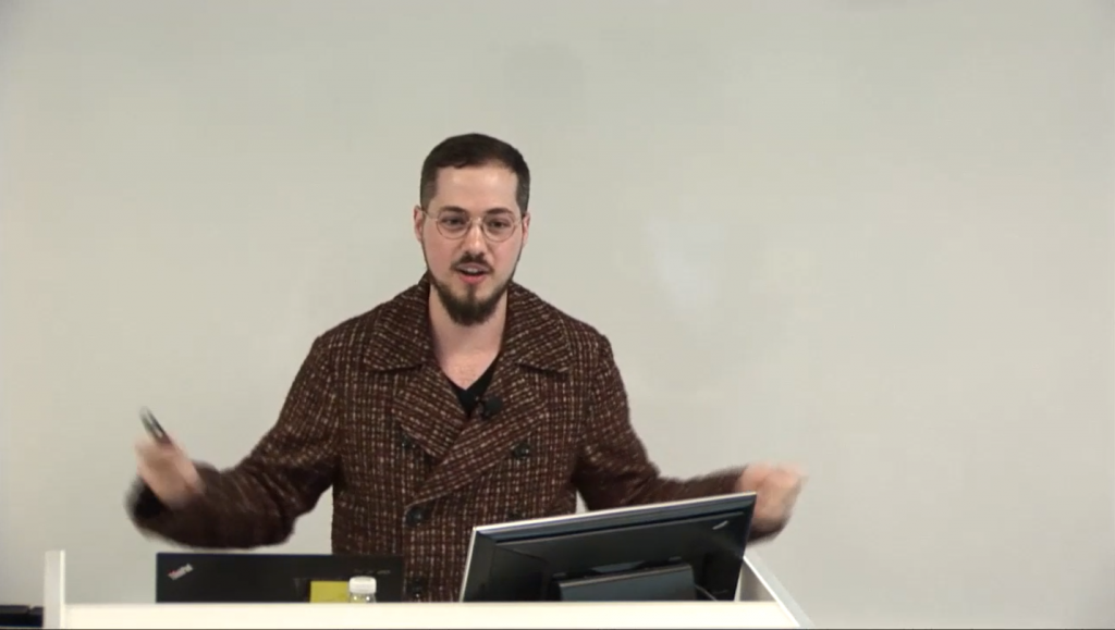 Adam Frost giving a presentation at Microsoft Research