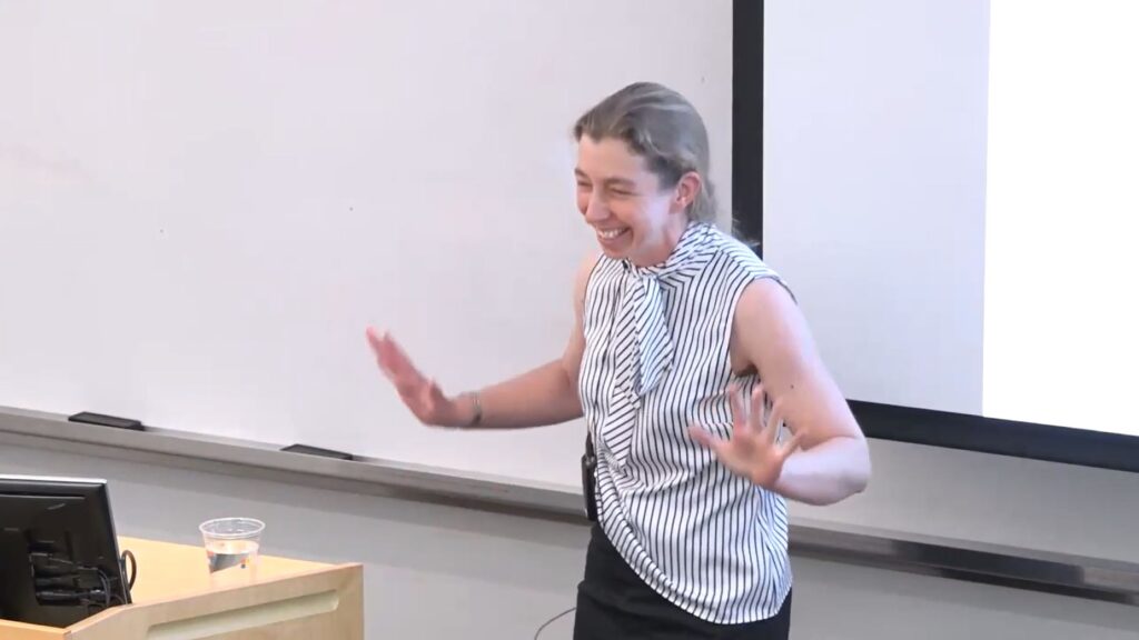 Associate Professor Vanessa Teague giving talk at Microsoft Research