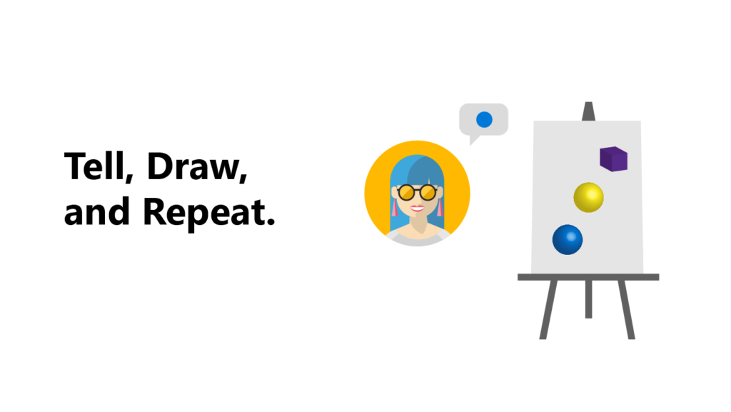 Illustration depicting human computer interaction for drawing