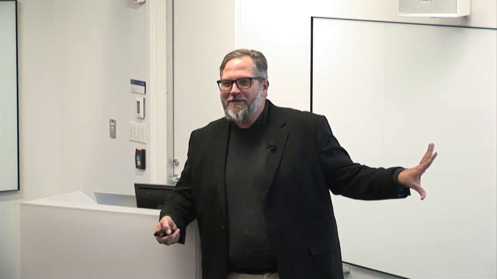 Cliff Lampe giving talk at Microsoft Research