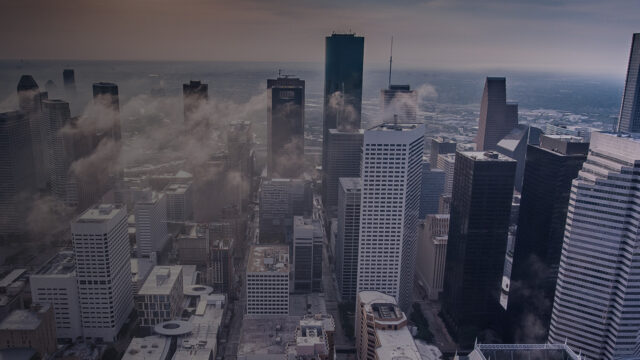 Drone view of downtown, Houston, Texas, United States