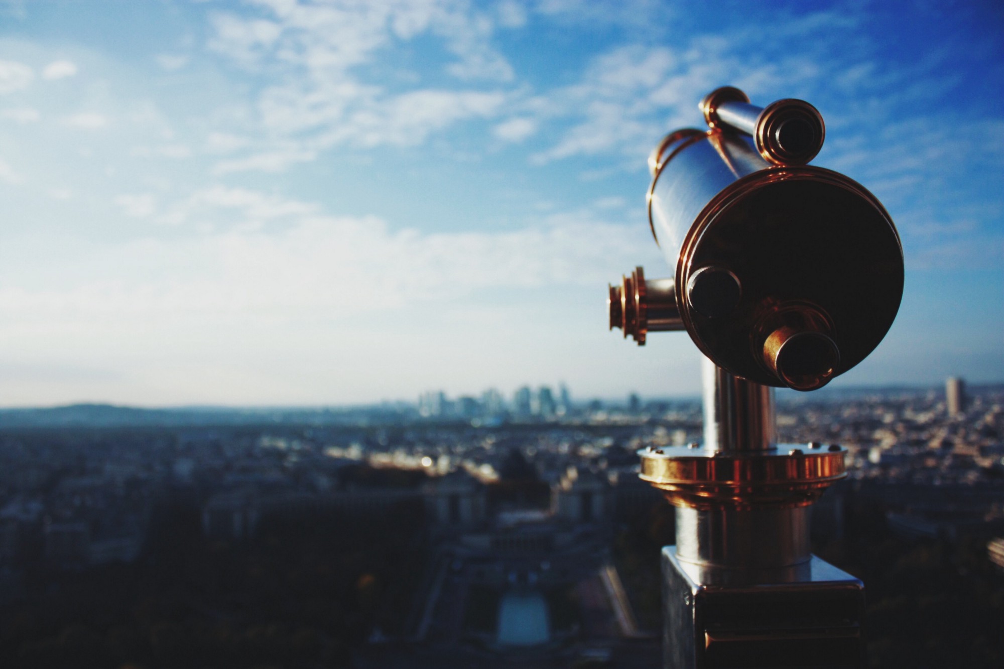 Telescope overlooks a city