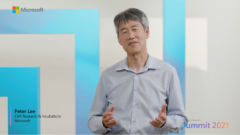 Peter Lee talking at the Microsoft Research Summit 2021