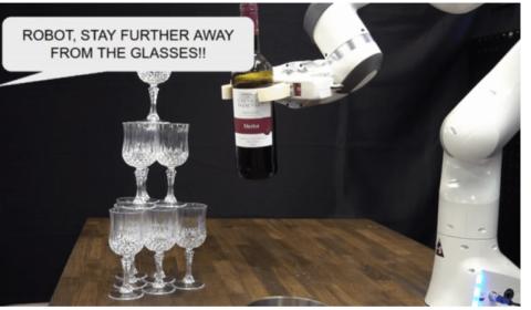 Demonstration of controlling robot trajectories using natural language