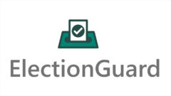 ElectionGuard logo graphic - checked ballot going into a slot
