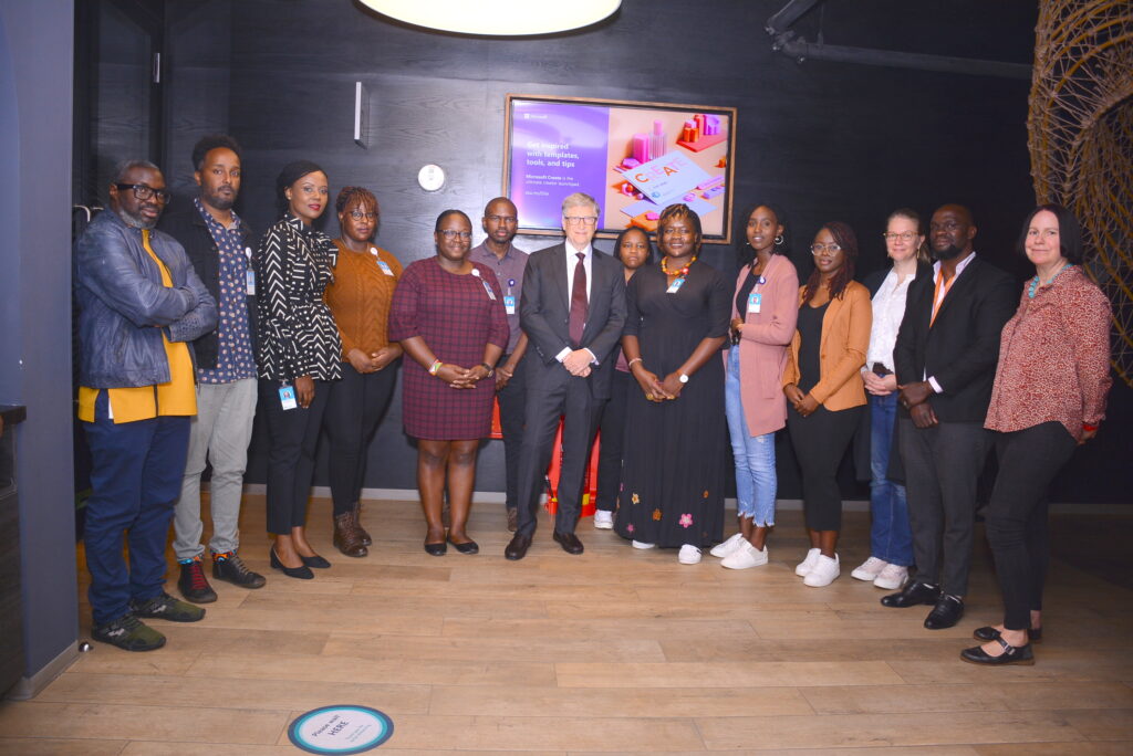 Bill Gates and MARI posing for the camera