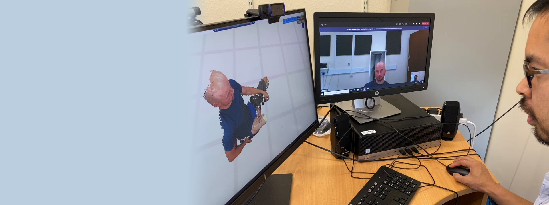 3D telemedicine - clinician interacting with patient on-screen in real-time