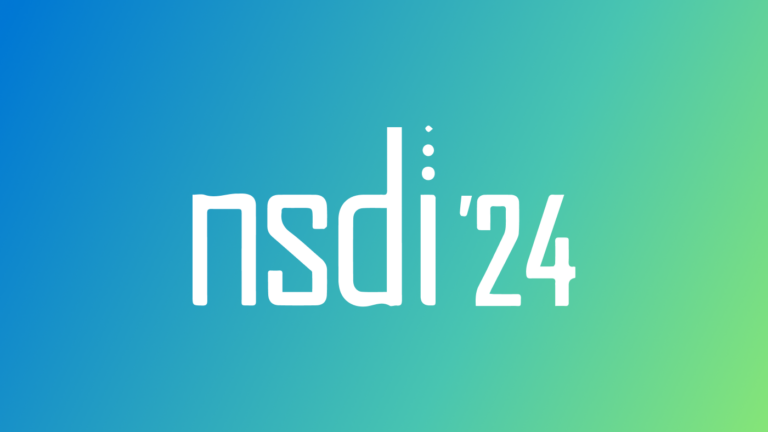 nsdi'24 logo in white on a blue and green gradient background