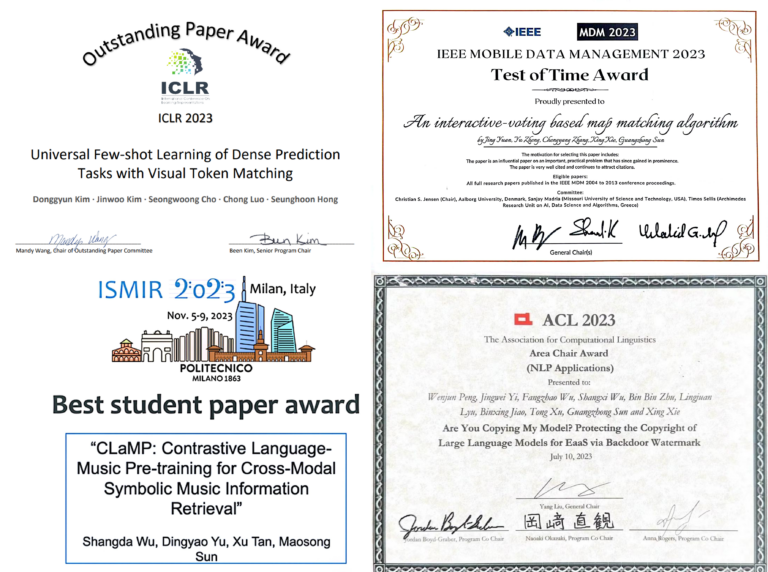 MSR Asia | four conference paper awards: ICLR 2023, MDM 2023, ISMIR 2023, ACL 2023