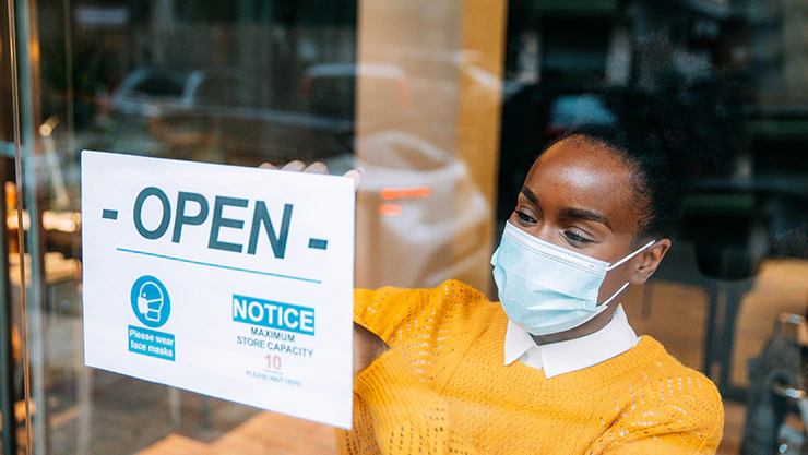 a person wearing a mask