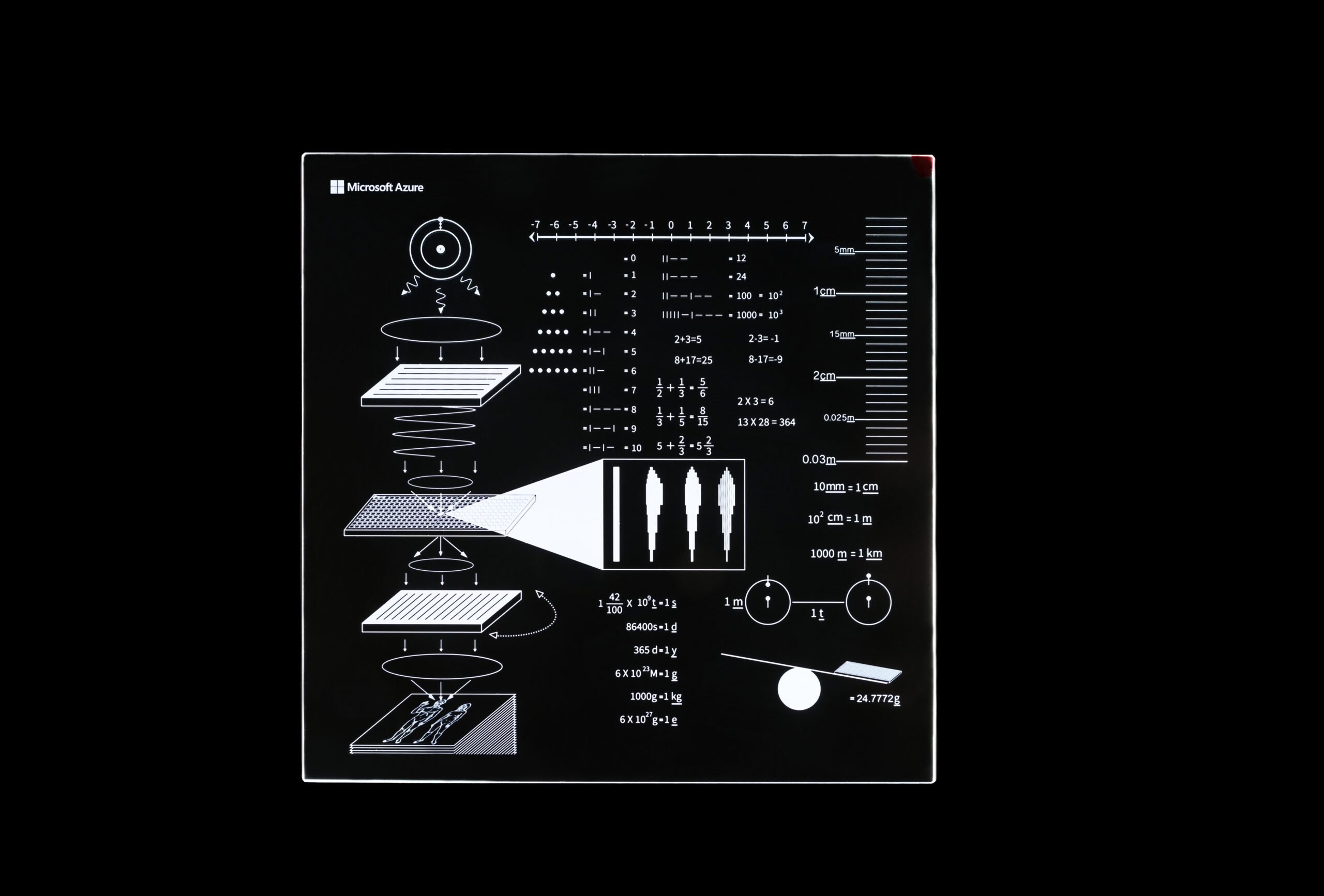 Silica glass platter containing descriptive instructions related to the Avenues Golden Record 2.0 project