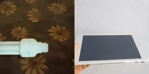 左:示例视频,物品向上移动;右:生成视频