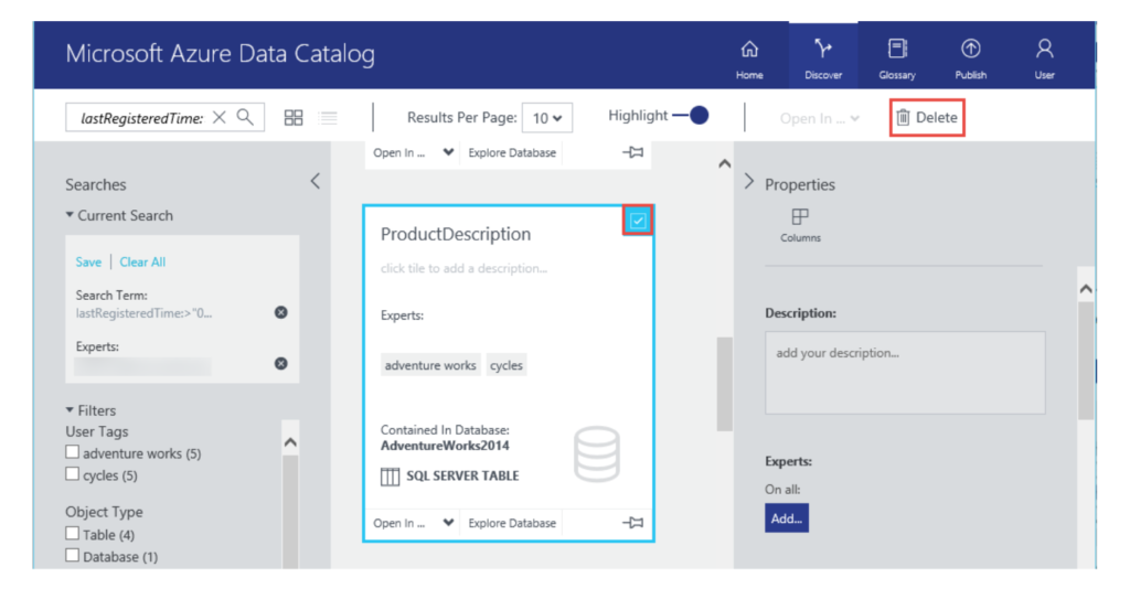 Azure Data Catalogue.