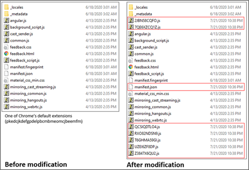 Screenshot of File Explorer showing added JavaScript and JSON files