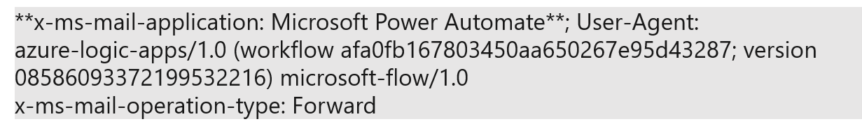 予約語「Power Automate」を含む Power Platform SMTP メール ヘッダー