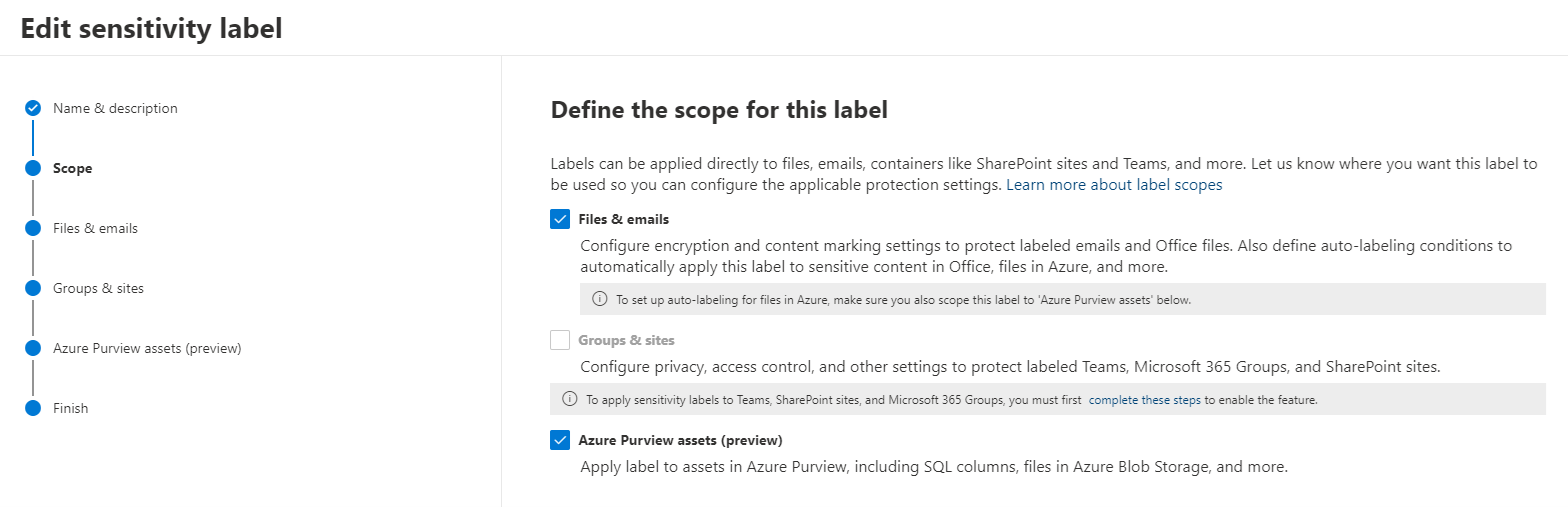 The sensitive information types and sensitivity labels are made available to Azure Purview from the Microsoft 365 Compliance Center, the same place the Microsoft Information Protection rules are managed, creating a unified experience for the administrators.