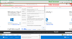You can detect that the fake browser is different from the real one