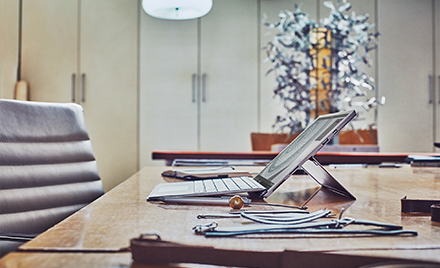 Image of a laptop on a desk.