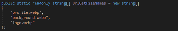 Screenshot of code showing hardcoded names