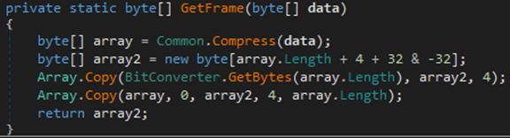 Screenshot of code for GetWebpImage() first invoking the Webp.GetFrame() method