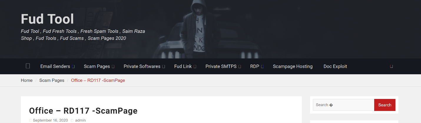 Screenshot of FUD Tool website