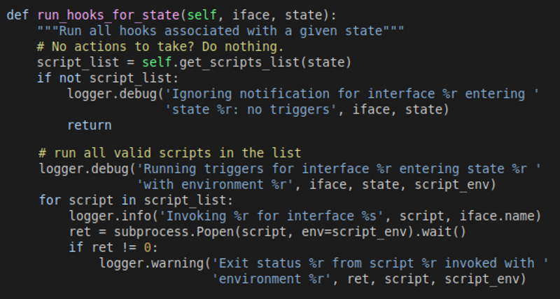 Figure 3 displays a snippet of the _run_hooks_for_state source code.