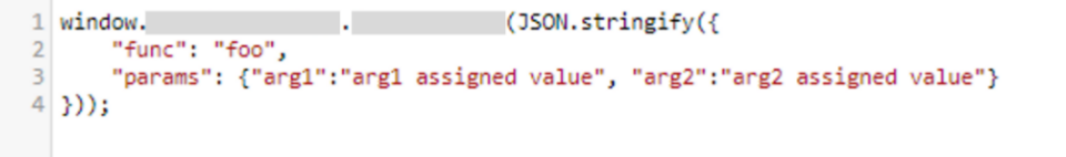 JavaScript インターフェイスを介して呼び出される Java メソッドを表すコード
