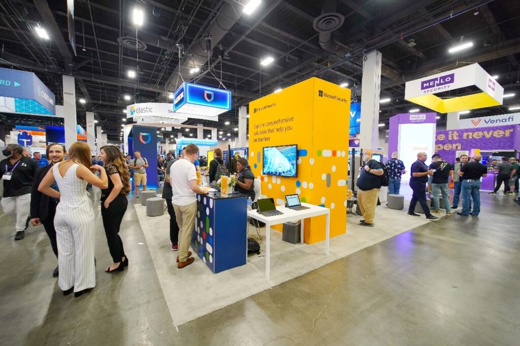 A picture of the Microsoft Security booth at the Black Hat USA 2022 Conference.