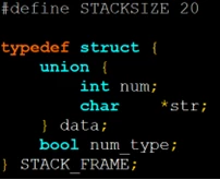 Screenshot of code