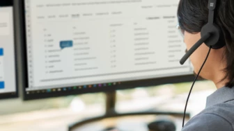 Security practitioner completing security training while working from home.