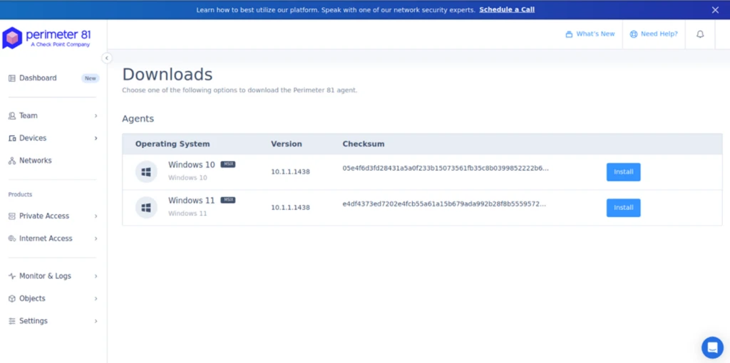 Screenshot of malicious landing page pretending to be a networking security tool