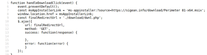 Screenshot of JavaScript code
