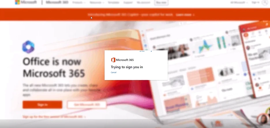 Screenshot of a Tycoon2FA phishing page