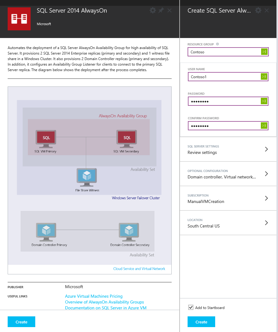 SQL Server AlwaysOn Offering in Microsoft Azure Portal Gallery ...