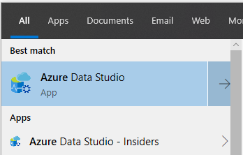 Insiders Build in Azure Data Studio.