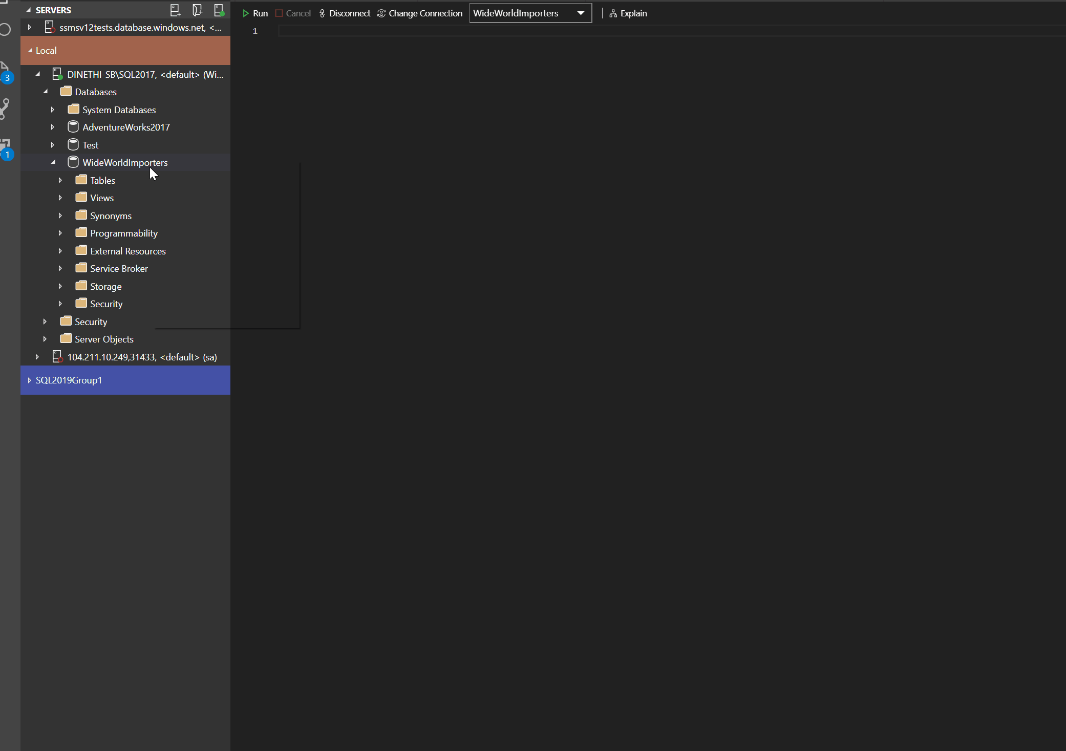 CMS in Azure Data Studio in action.