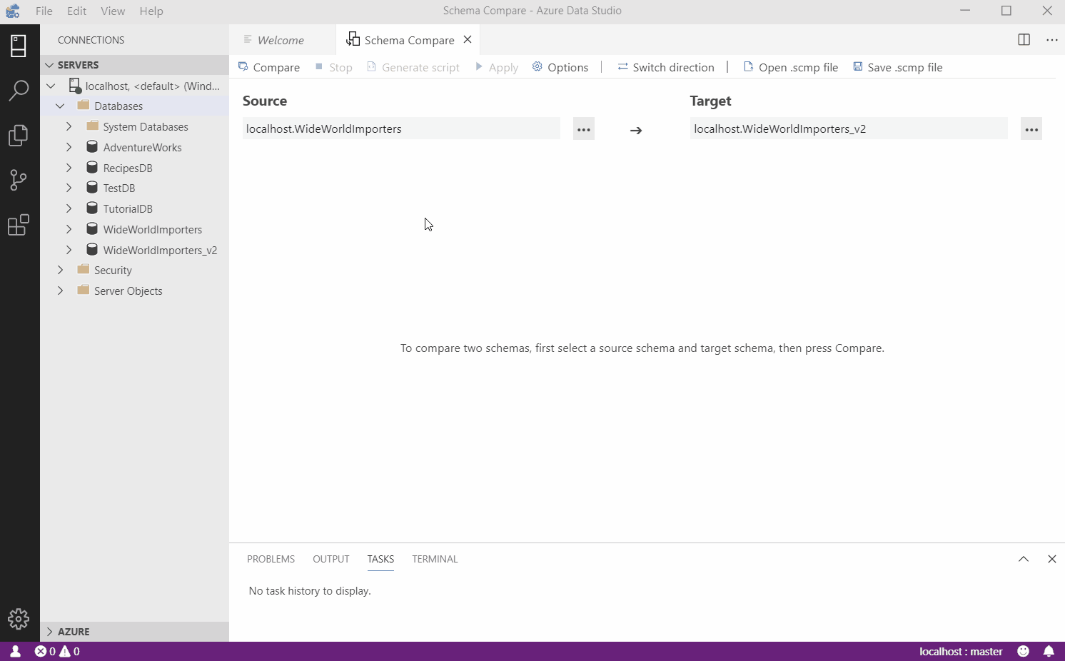 Check out schema compare in latest update.