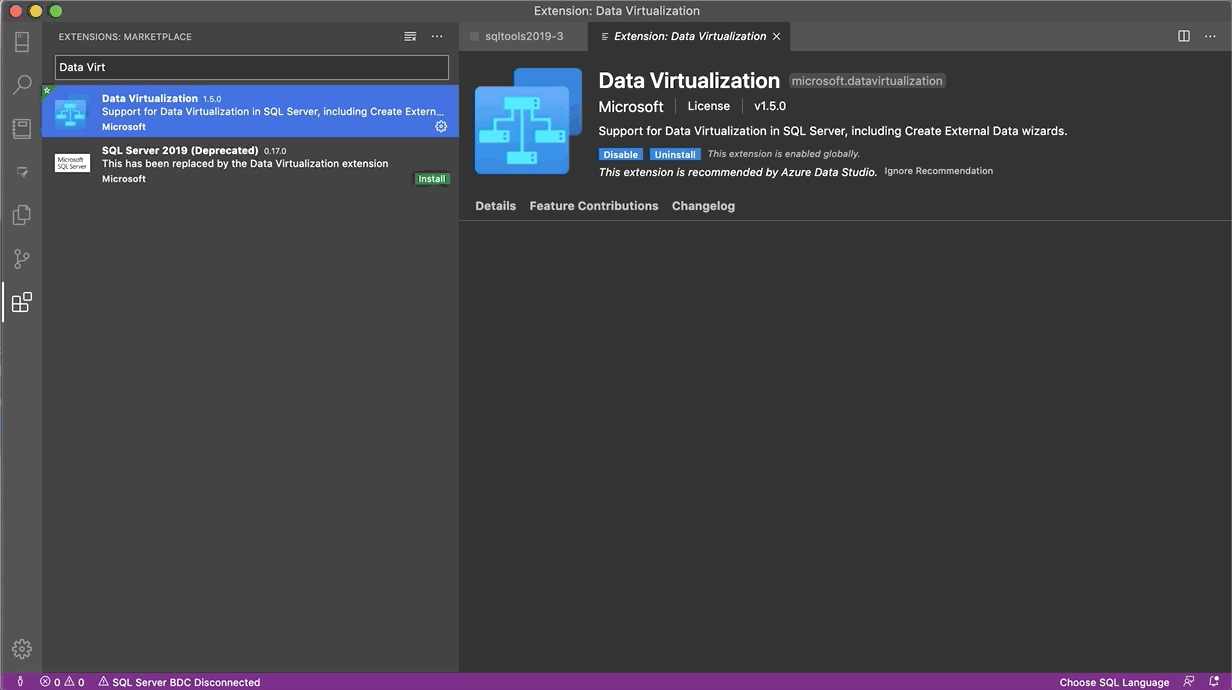 Data virtualization in ADS