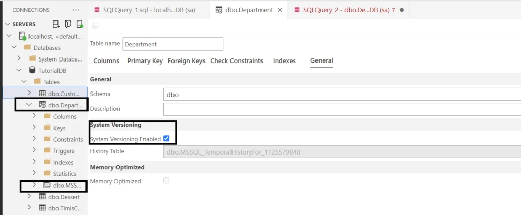 A system versioned enabled table design