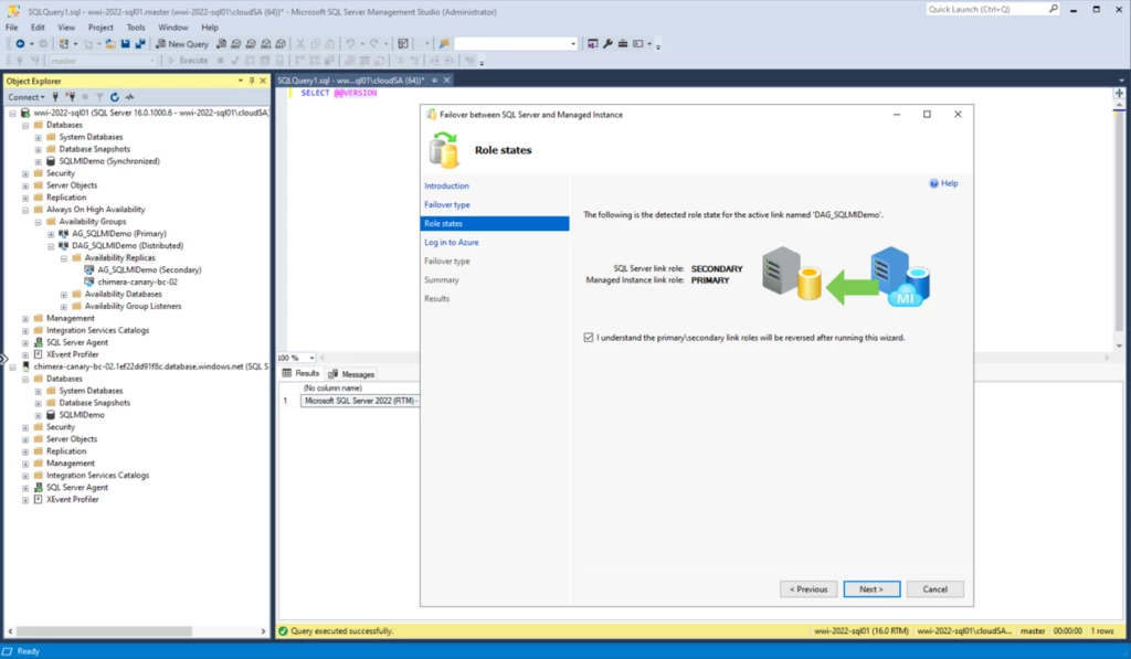 SQL query role states